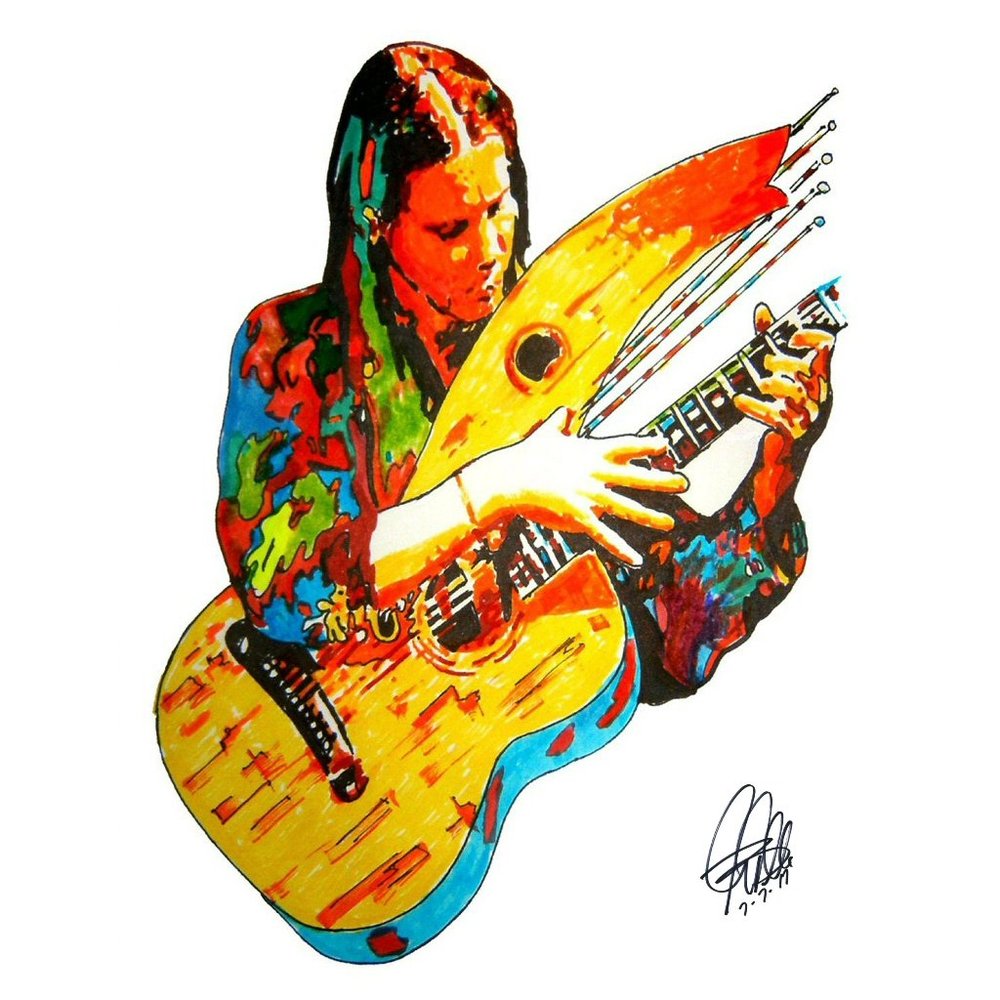 Michael Hedges Harp Guitar Music Poster Print Art